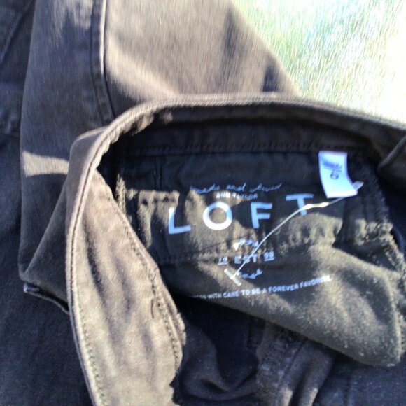 Loft black denim button skirt - Picture 2 of 3